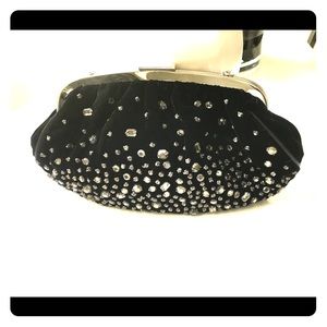 Banana Republic Black Velvet Jeweled Clutch
